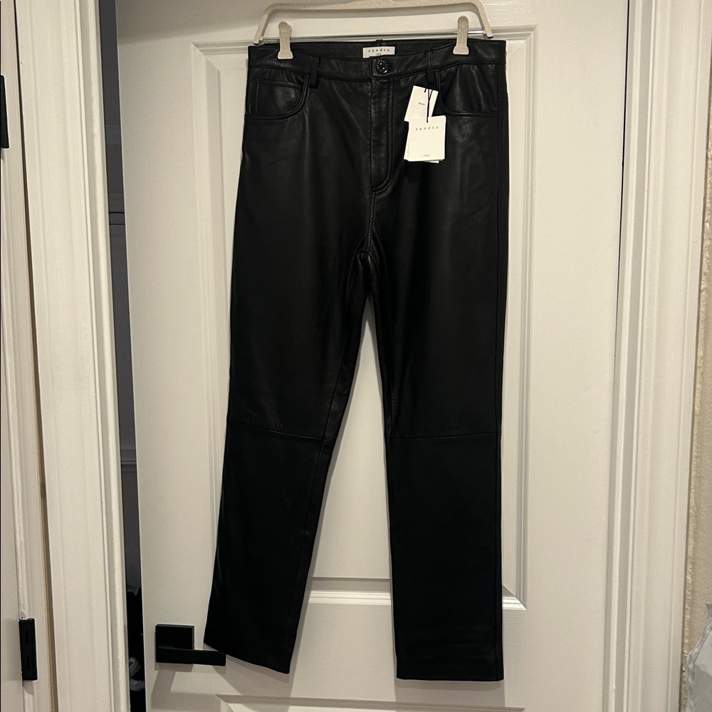 Sandro Black Leather Pants - size 42 (French Size) US size 10